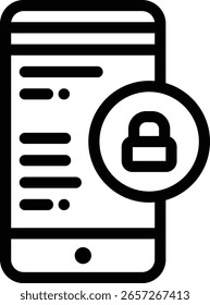 icono de smartphone. Diseño De Estilo Lineal Delgado Aislado Sobre Fondo Blanco