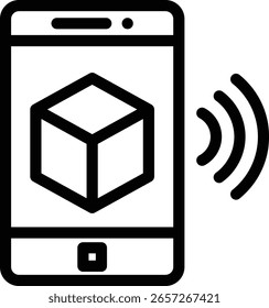 Smartphone-Symbol. Design mit dünnen linearen Stilen einzeln auf weißem Hintergrund