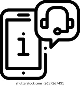 smartphone icon. Thin Linear Style Design Isolated On White Background