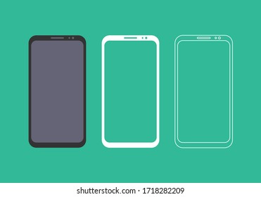 Smartphone icon in three different styles