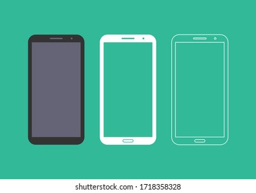 Smartphone icon in three different styles
