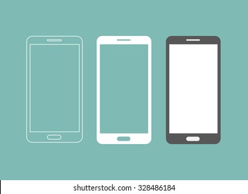 Smartphone icon in three different styles