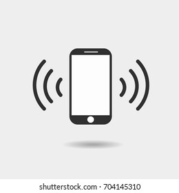 Smartphone icon in trendy flat on grey background.