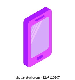 smartphone icon in trendy flat style, isometric smartphone icon 