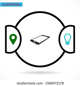 Smartphone icon in trendy flat style. Mobile phone icon. Phone symbol for your website design, smartphone smartphone logo, application in the phone. Vector illustration, EPS 10.