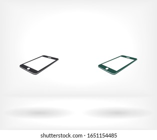 Icono de Smartphone en estilo plano. Icono de teléfono móvil. Símbolo de teléfono para el diseño de su sitio web, logotipo de smartphone, aplicación en el teléfono. Ilustración del vector, EPS 10.