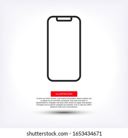 Icono de Smartphone en estilo plano. Icono de teléfono móvil. Símbolo de teléfono para el diseño de su sitio web, logotipo de smartphone, aplicación en el teléfono. Ilustración del vector, EPS 10.