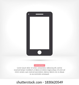 Icono de Smartphone de moda plana. Icono de teléfono móvil. Símbolo de teléfono para el diseño de tu sitio web, logotipo de smartphone, aplicación en el teléfono. Ilustración del vector, EPS 10.