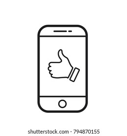 smartphone icon in trendy flat style, cellphone icon, gadget symbol, hand icon 