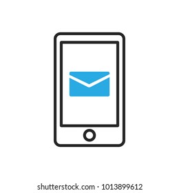 Smartphone icon. Unread SMS message. Vector illustration