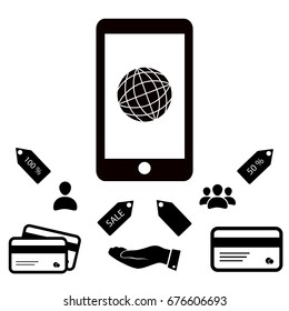 smartphone icon, vector best flat icon, EPS