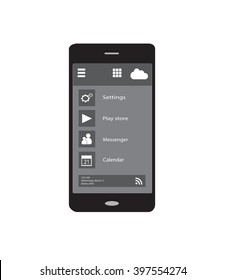 Smartphone icon vector black