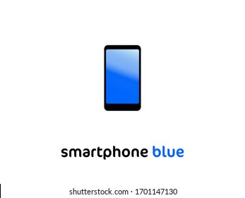 Smartphone-Icon Vektorillustration schwarz mit blauem Bildschirm. einfach einzeln auf weißem Hintergrund Design-Element für Web-Infografik.