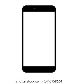 smartphone icon vector with blank white screen isolated on white background  