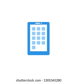 smartphone icon vector blue monochrome color