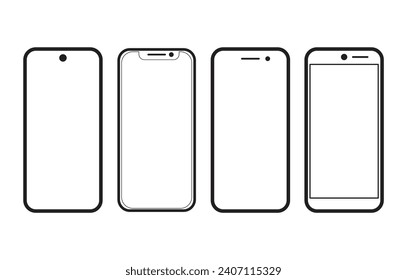 Smartphone icon vector . Collection of vector symbol on white background. Telephone icon symbol isolated . Mobile icon Vector illustration.