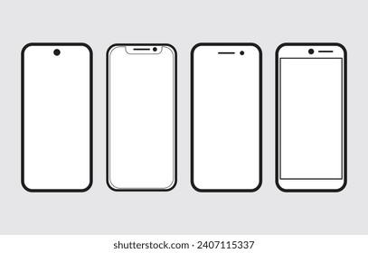 Smartphone icon vector . Collection of vector symbol on white background. Telephone icon symbol isolated . Mobile icon Vector illustration.