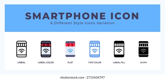Ilustración de diseño de Vector de icono de teléfono inteligente en estilo de moda
