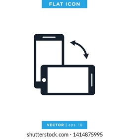 Smartphone Icon Vector Design Template. Rotate Smartphone Illustration