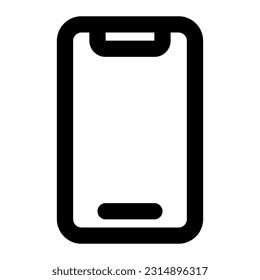 smartphone icon vector designed in outline lineal bold rounded style (32px artboard 2px stroke)