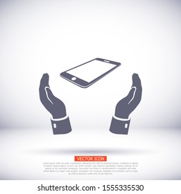 smartphone icon, Vector Eps 10. Lorem Ipsum Design Flat