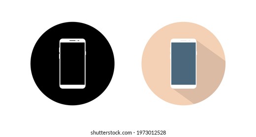 Smartphone Icon Vector in Flat Design Style. Modern Mobile Phone Illustration
