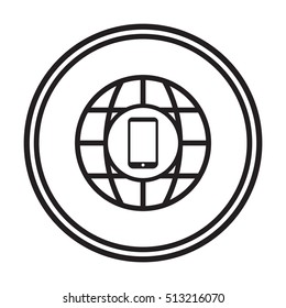 Smartphone icon, vector. Flat design.  