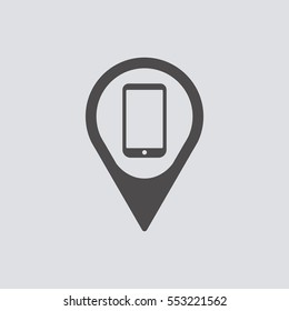 Smartphone icon, vector. Flat design.  
