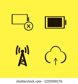 smartphone icon. smartphone vector icons set wi fi, upload, empty battery and full battery