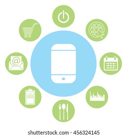 smartphone icon, vector illustration