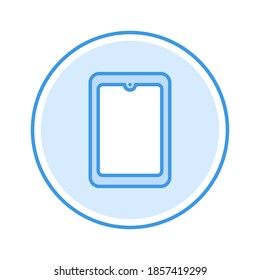 ilustración vectorial de icono de smartphone. diseño de círculo azul de icono de smartphone.