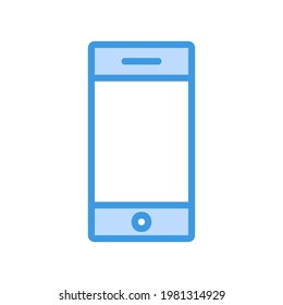 Smartphone-Symbol im blauen Stil über Multimedia für jedes Projekt, Verwendung für Website-Mobile-App-Präsentation
