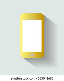 Smartphone icon vector illustration gold