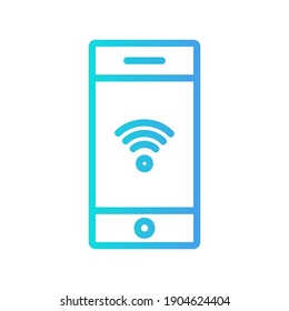 Smartphone icon vector illustration in gradient style about internet of things for any projects, use for website mobile app presentation