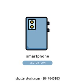 smartphone icon vector illustration. smartphone icon lineal color design.