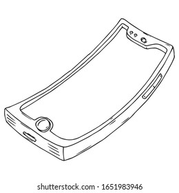 Smartphone icon. Vector illustration of a mobile phone. Hand drawn smartphone.