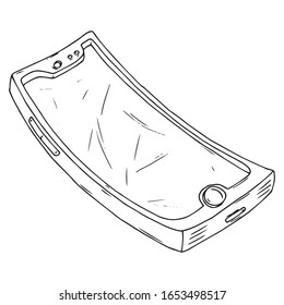 Icono de Smartphone. Imagen vectorial de un teléfono móvil. Teléfono inteligente dibujado a mano.