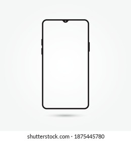 Smartphone icon vector illustration. Smartphone vector, mobile phone on white background, Transparent black and white mobile phone.