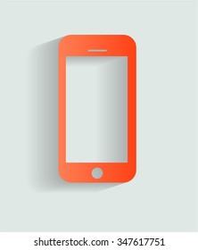 Smartphone icon vector illustration red