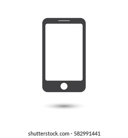 smartphone icon vector illustration with shadow
