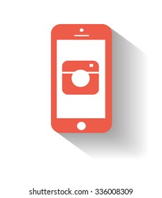 Smartphone icon vector illustration with social media 