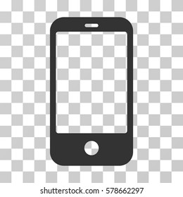 Smartphone icon. Vector illustration style is flat iconic symbol, gray color, transparent background. Designed for web and software interfaces.