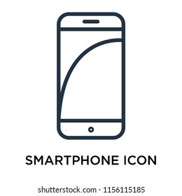 Smartphone icon vector isolated on white background, Smartphone transparent sign , thin pictogram or outline symbol design in linear style