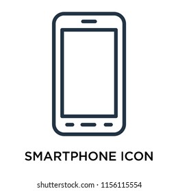 Smartphone icon vector isolated on white background, Smartphone transparent sign , thin pictogram or outline symbol design in linear style