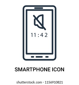 Smartphone icon vector isolated on white background, Smartphone transparent sign , outline linear symbol or thin lined pictogram