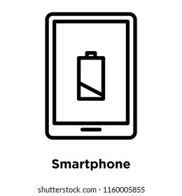 Smartphone icon vector isolated on white background, Smartphone transparent sign , line or linear sign, element design in outline style