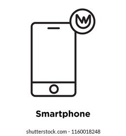 Smartphone icon vector isolated on white background, Smartphone transparent sign , sign and symbols in thin linear outline style