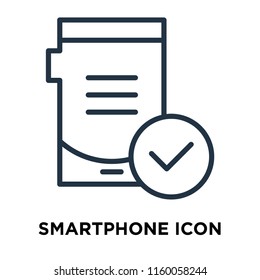Smartphone icon vector isolated on white background, Smartphone transparent sign , line symbol or linear element design in outline style