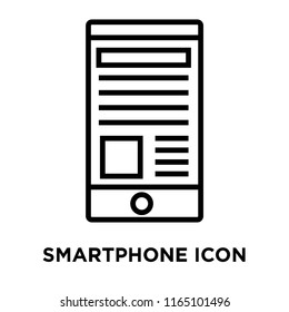 Smartphone icon vector isolated on white background, Smartphone transparent sign