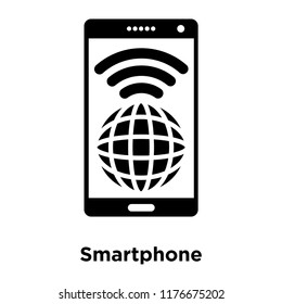 Smartphone icon vector isolated on white background, logo concept of Smartphone sign on transparent background, filled black symbol